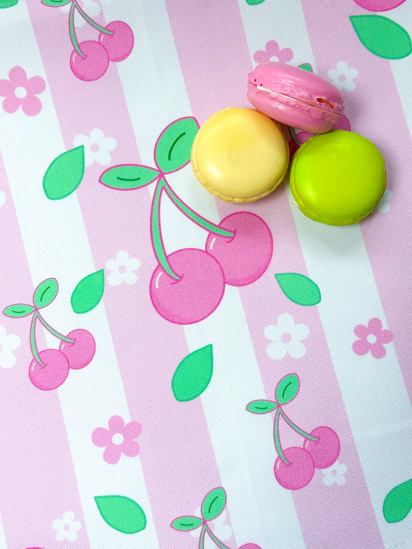 cherry striped kitchen towel