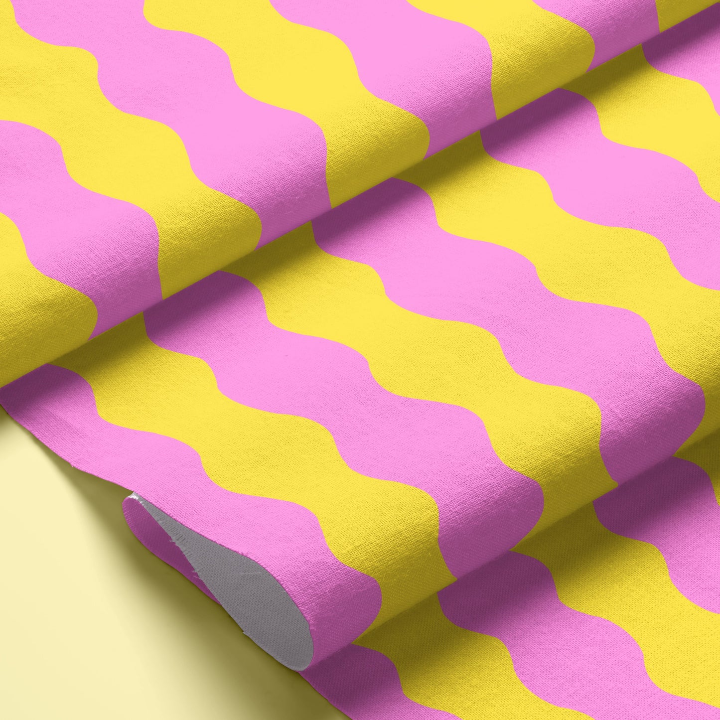 bright pink and yellow wavy fabric