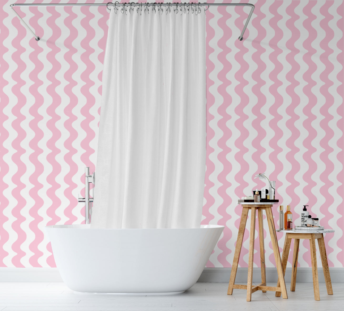 On The Same Wavelength Wallpaper in Pink Candy