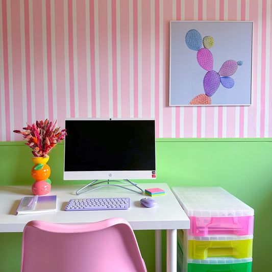pink striped wallpaper for girls bedroom