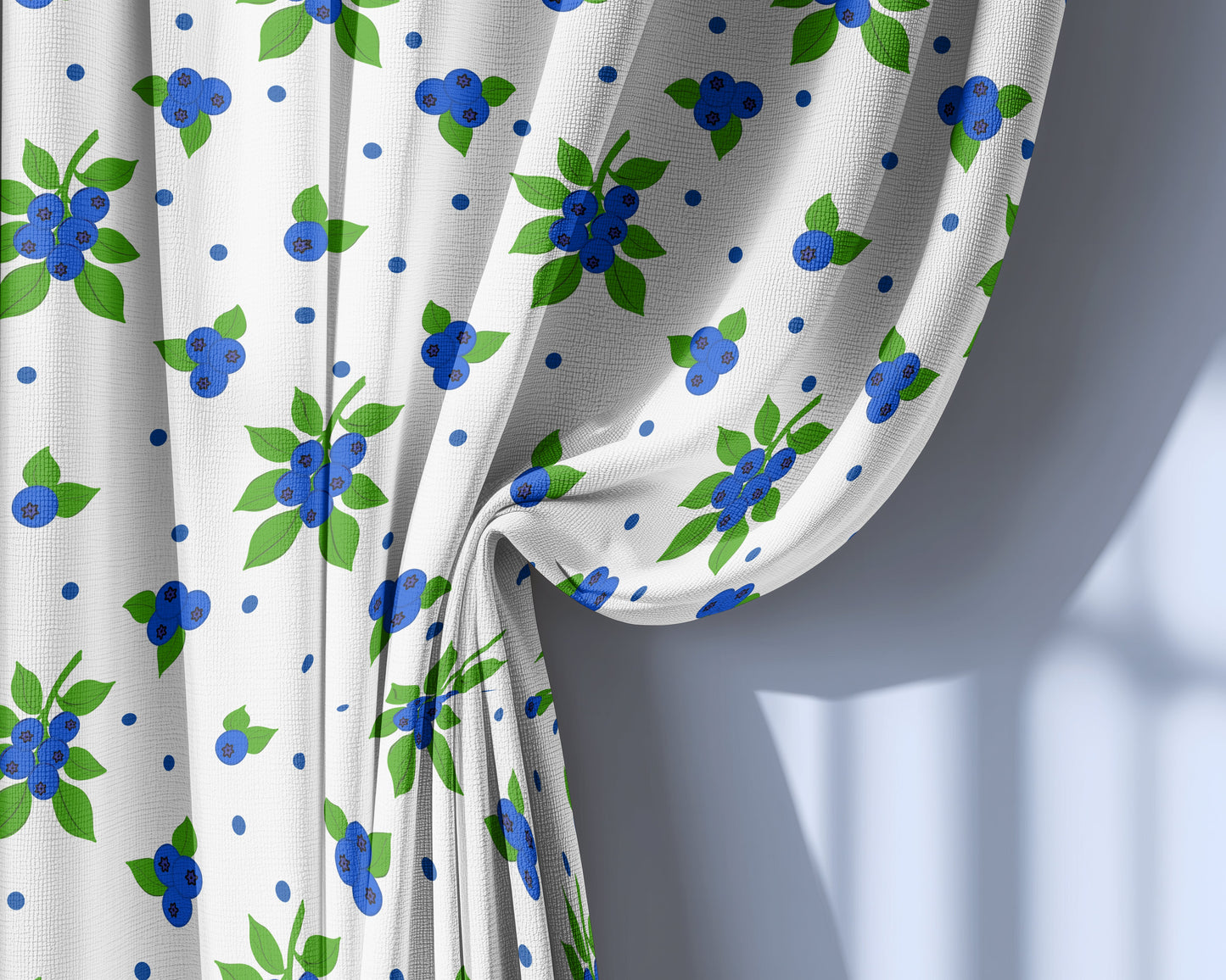 blueberry fabric for curtains, upholstery, lampshade, modern blue and green fabric