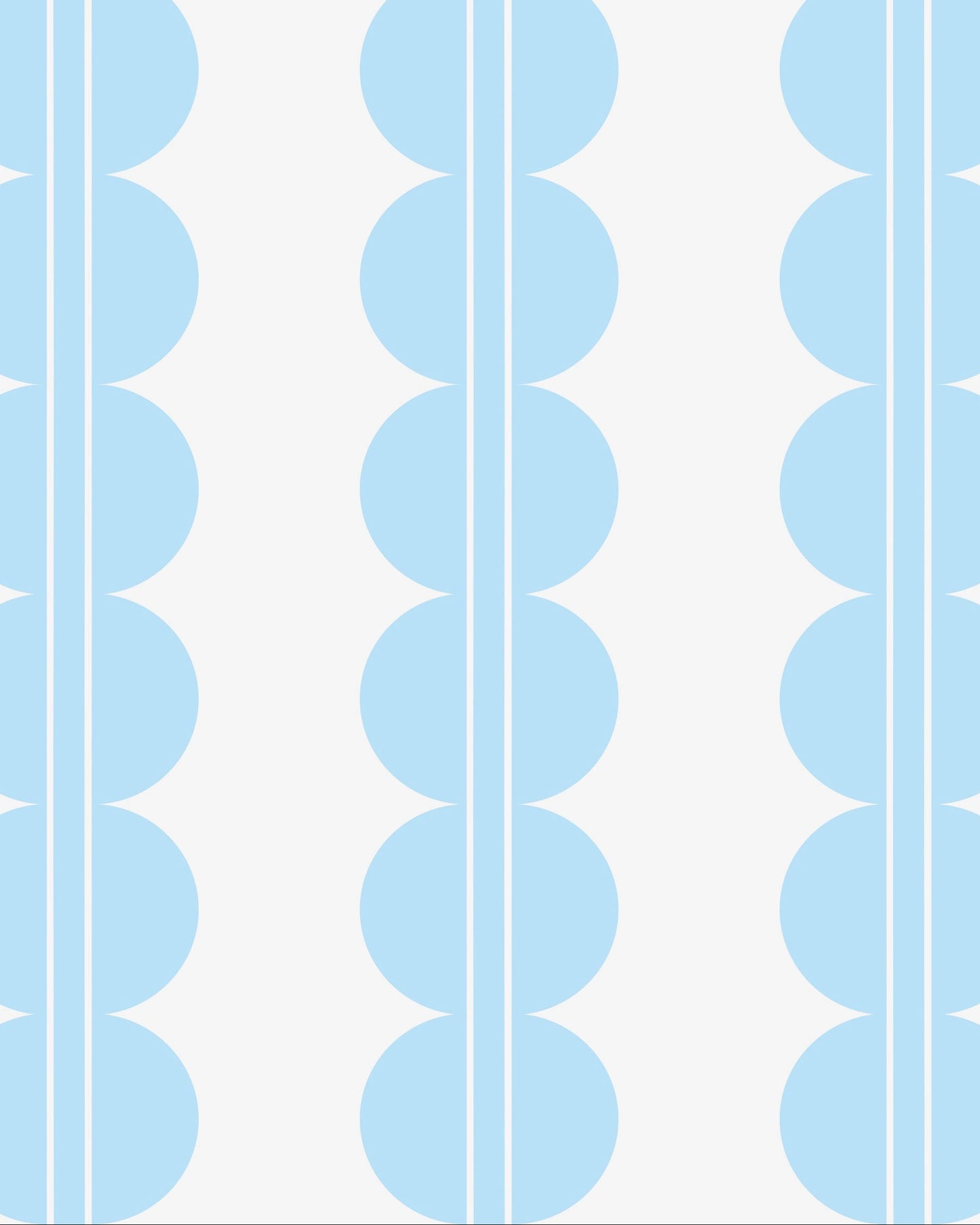 Bubbles scallops and stripes wallpaper in soft light blue colour, bedroom wallpaper, boy nursery wallpaper, kids wallpaper, luxury wallpaper made to order in the UK