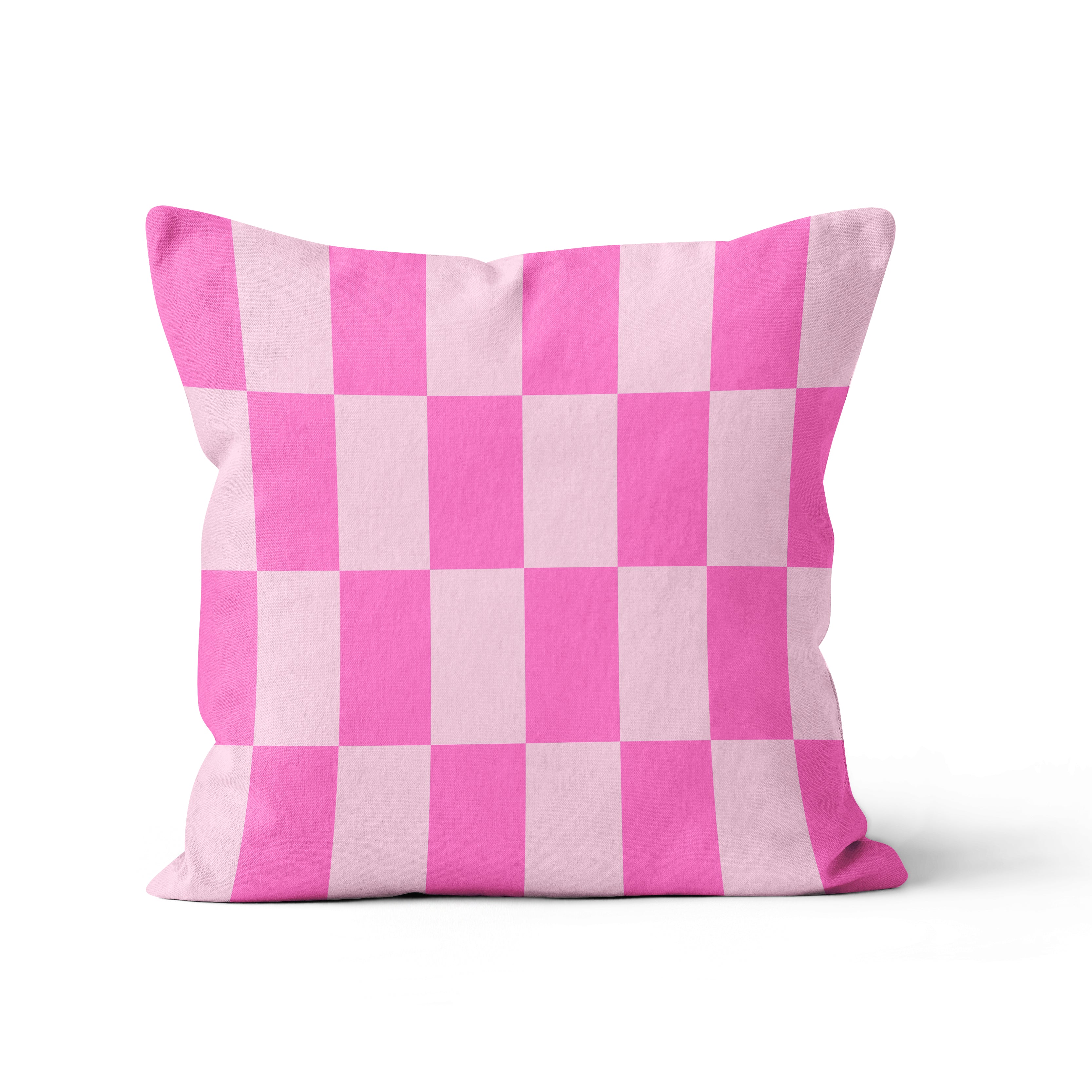 Bright pink checkered scatter cushion – Sorbet Dreams