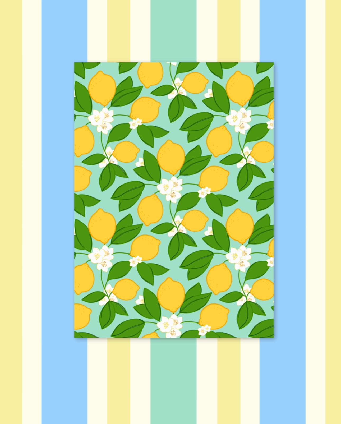 'Citrus Blooms' wallpaper in green