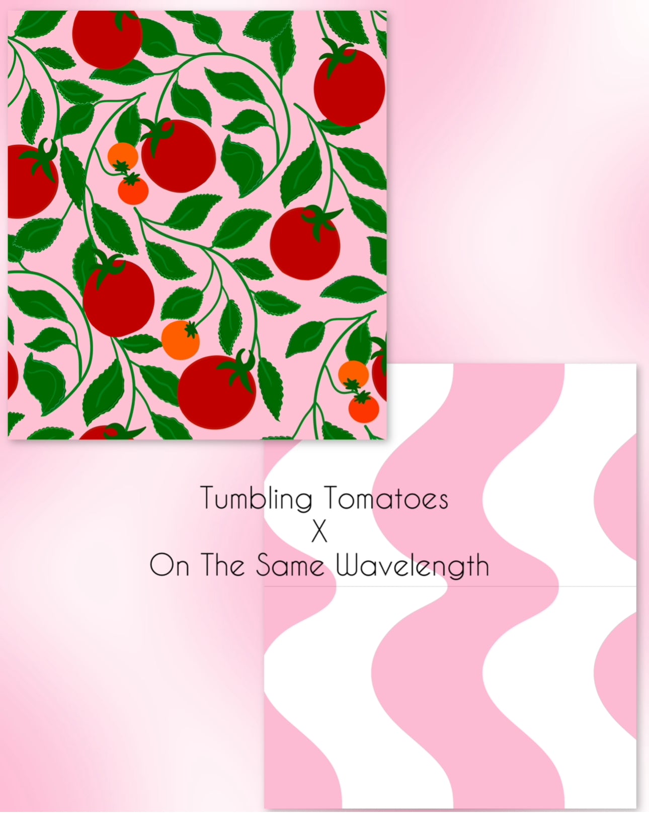 ‘Tumbling Tomatoes’ fabric in pink