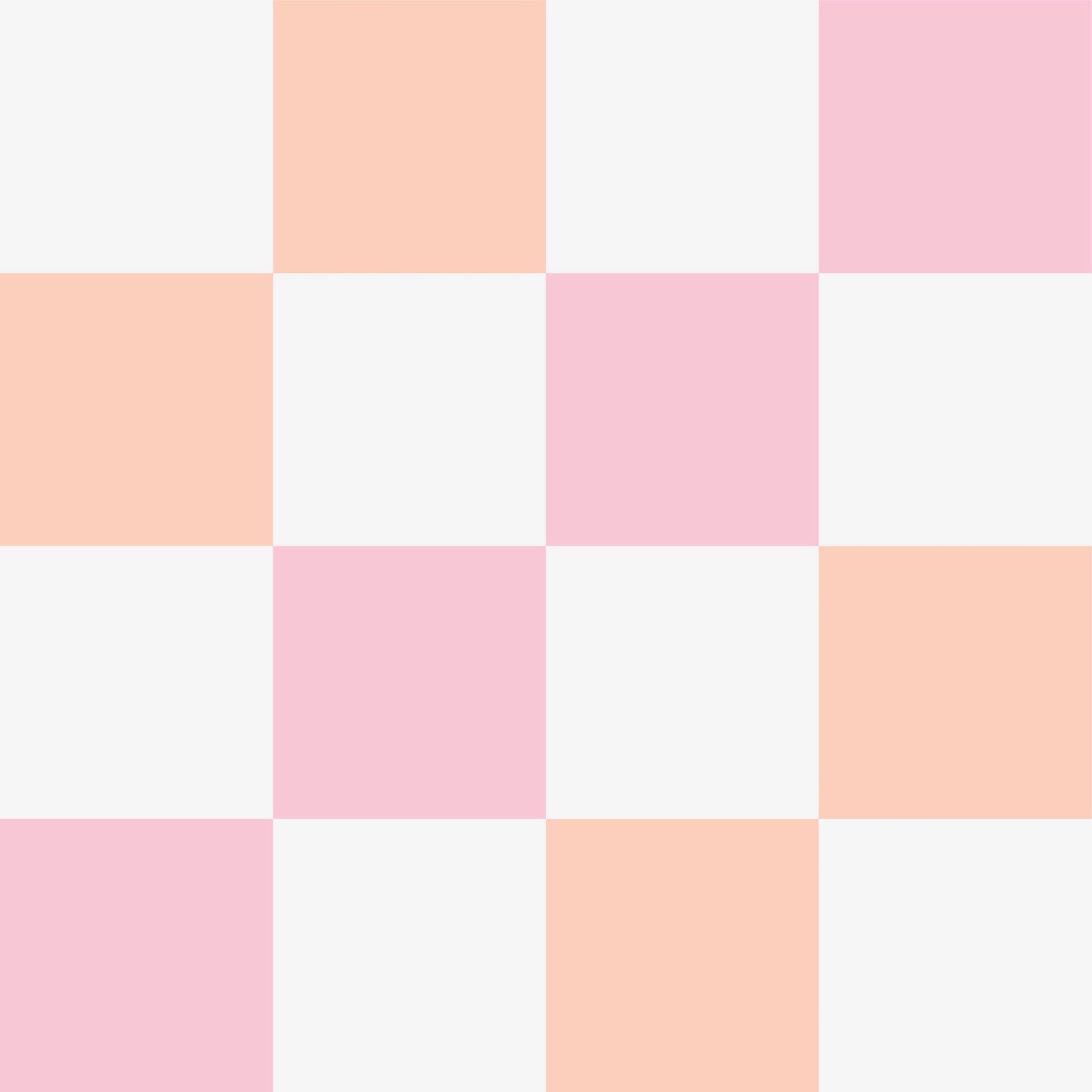 ‘Checkmate’ Checkered Wallpaper in Peach and Pink Candy