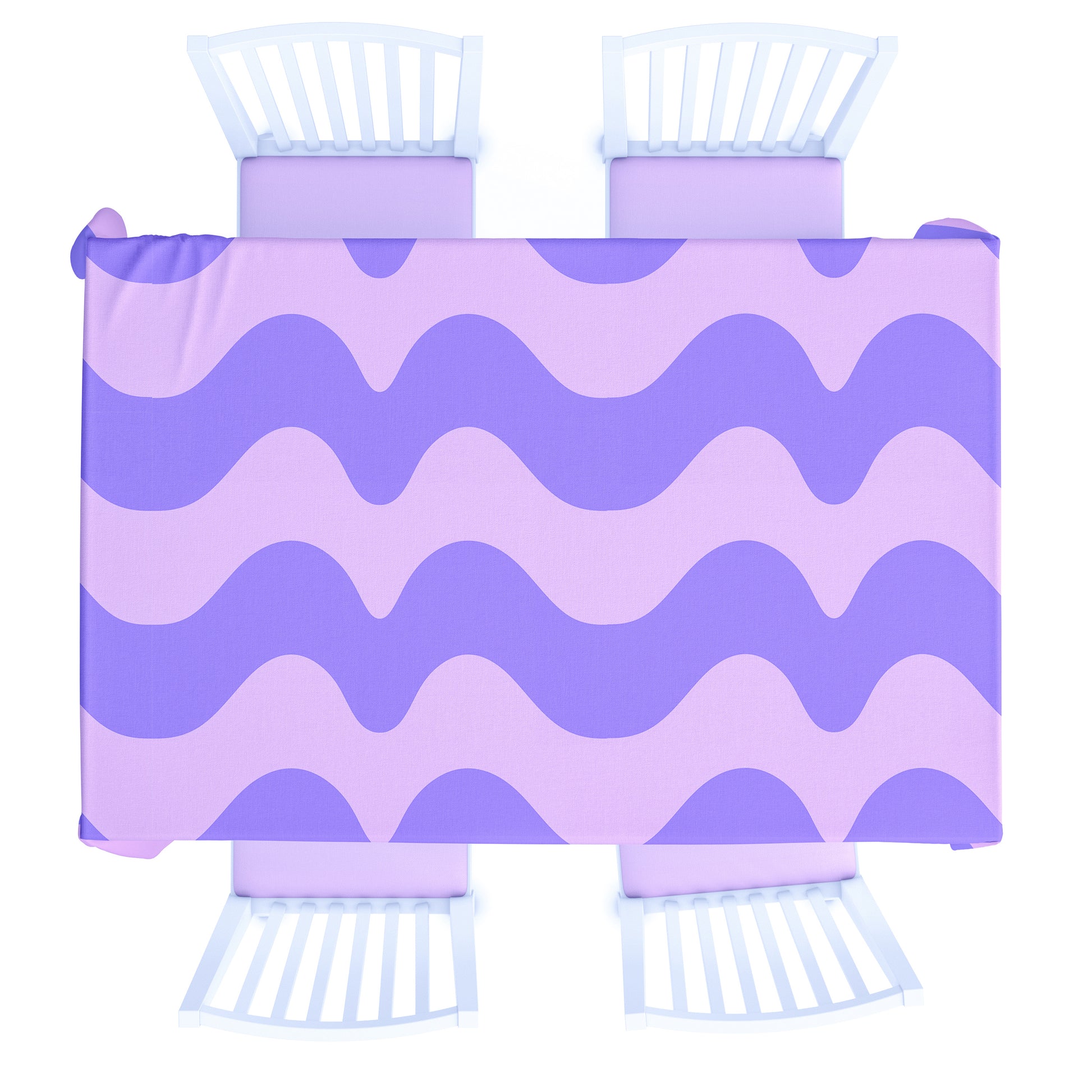 Wavy tablecloth in pink and purple 