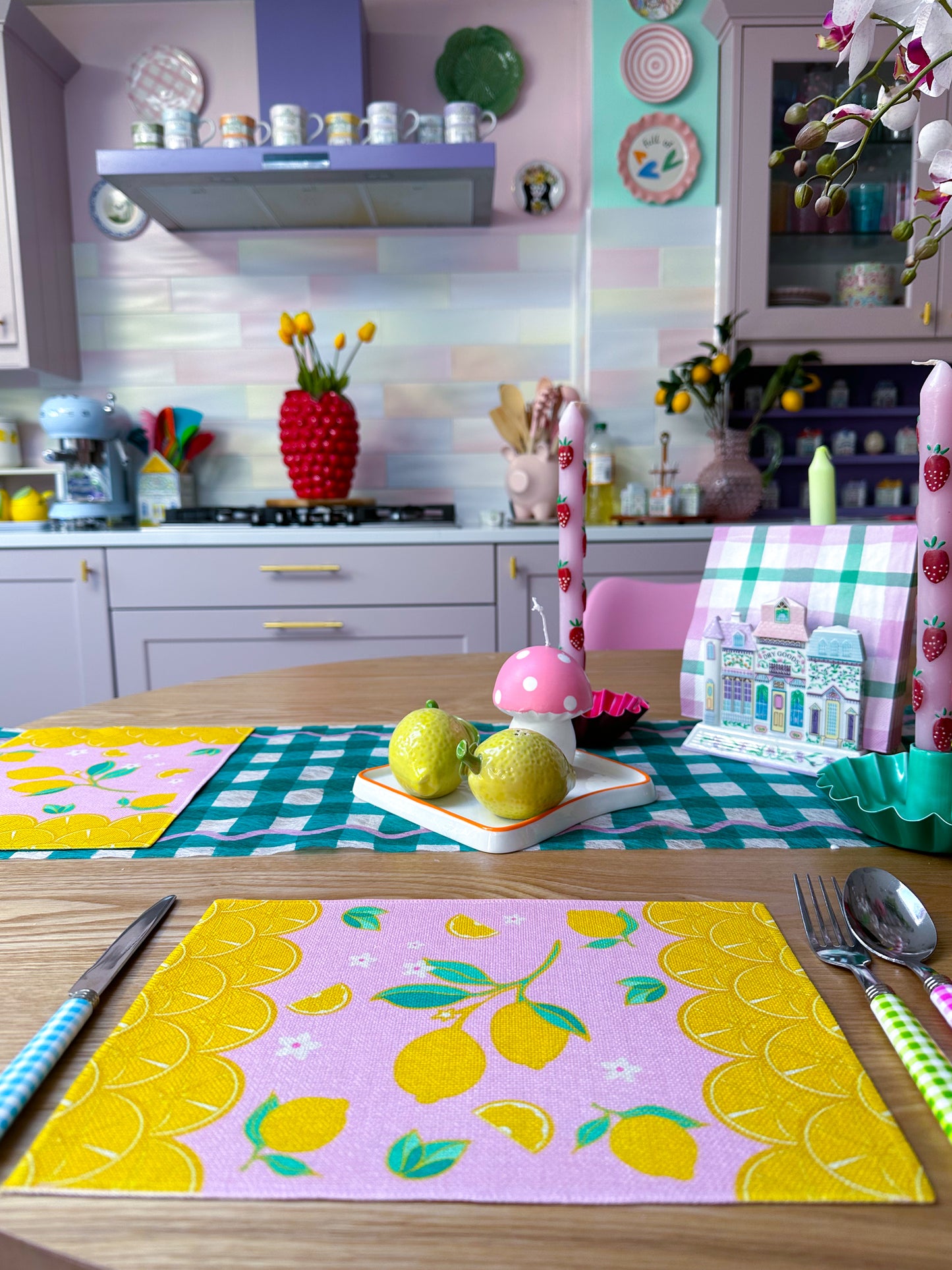 lemons placemat for kitchen, dining room