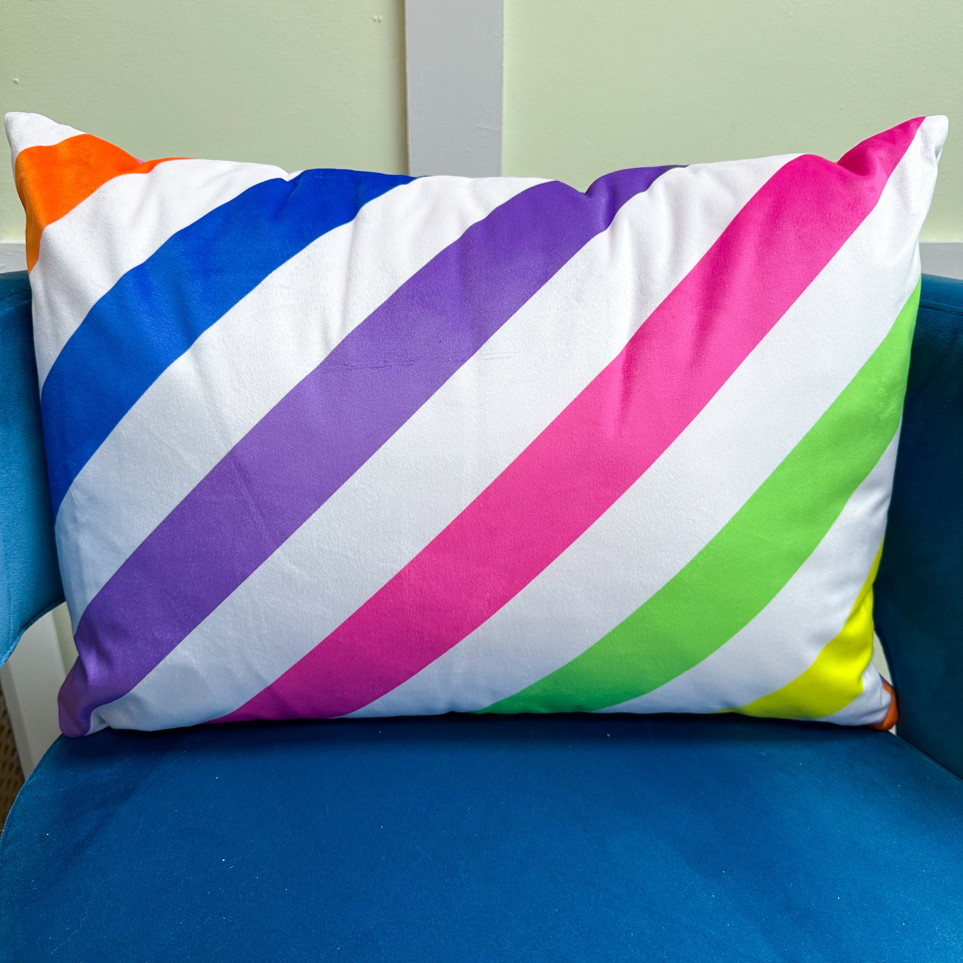 Bright rainbow cushion neon colours 