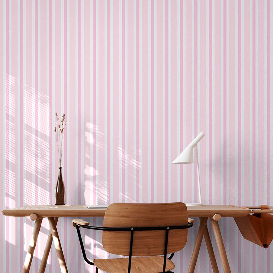 pastel pink striped wallpaper
