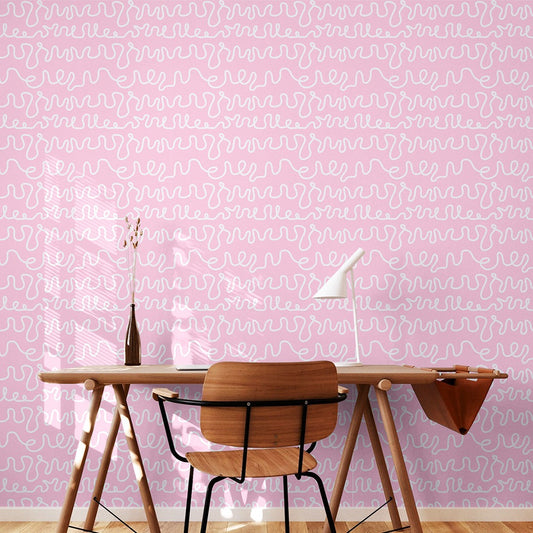 pink squiggle wallpaper fun interior