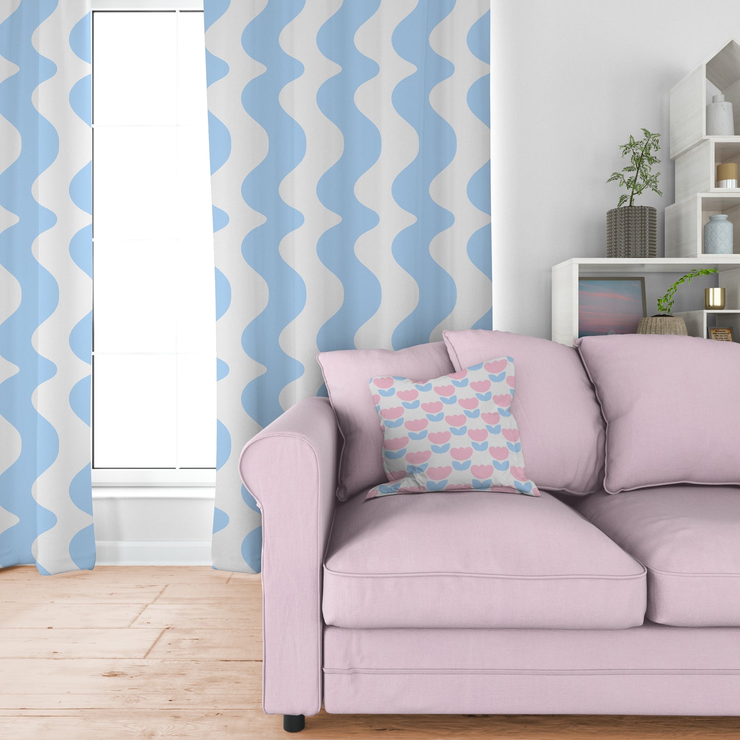 ‘On the Same Wavelength’ Fabric in Soft Blue