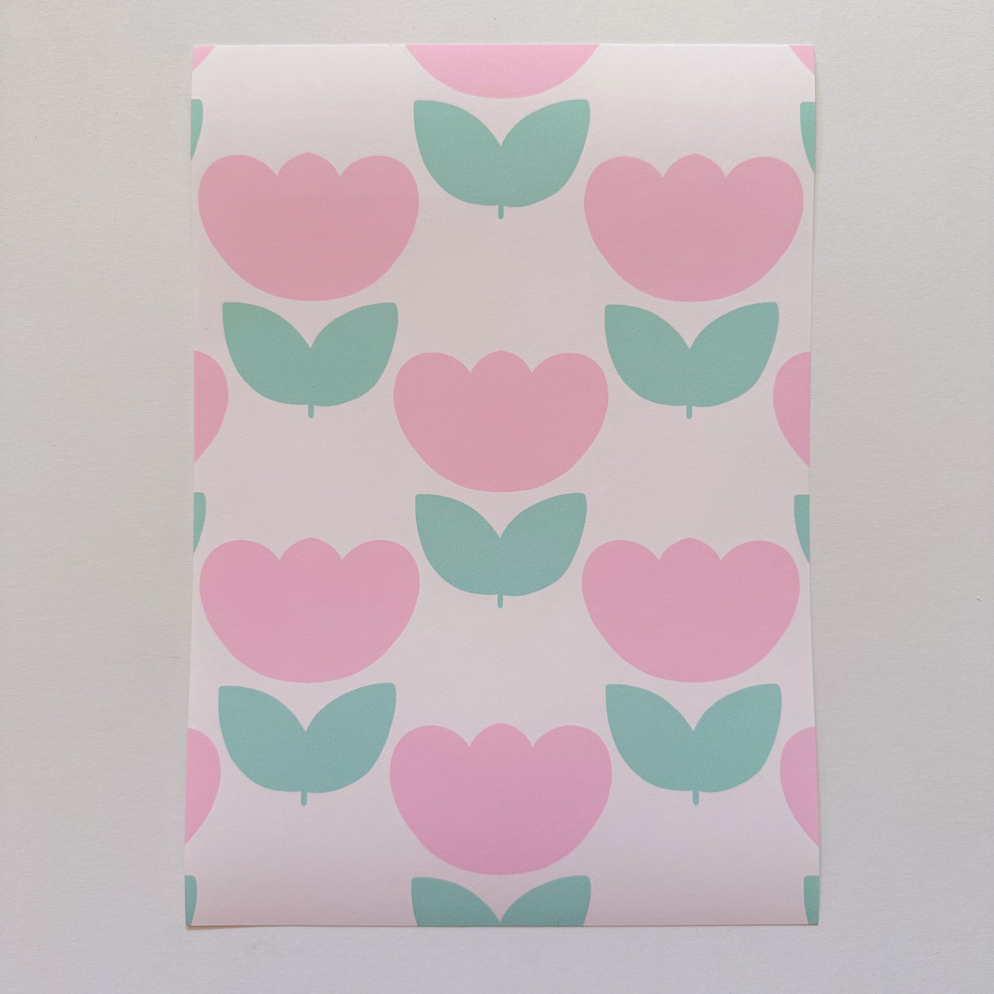 Marta’s Tulips Wallpaper in Pink Candy and Pistachio