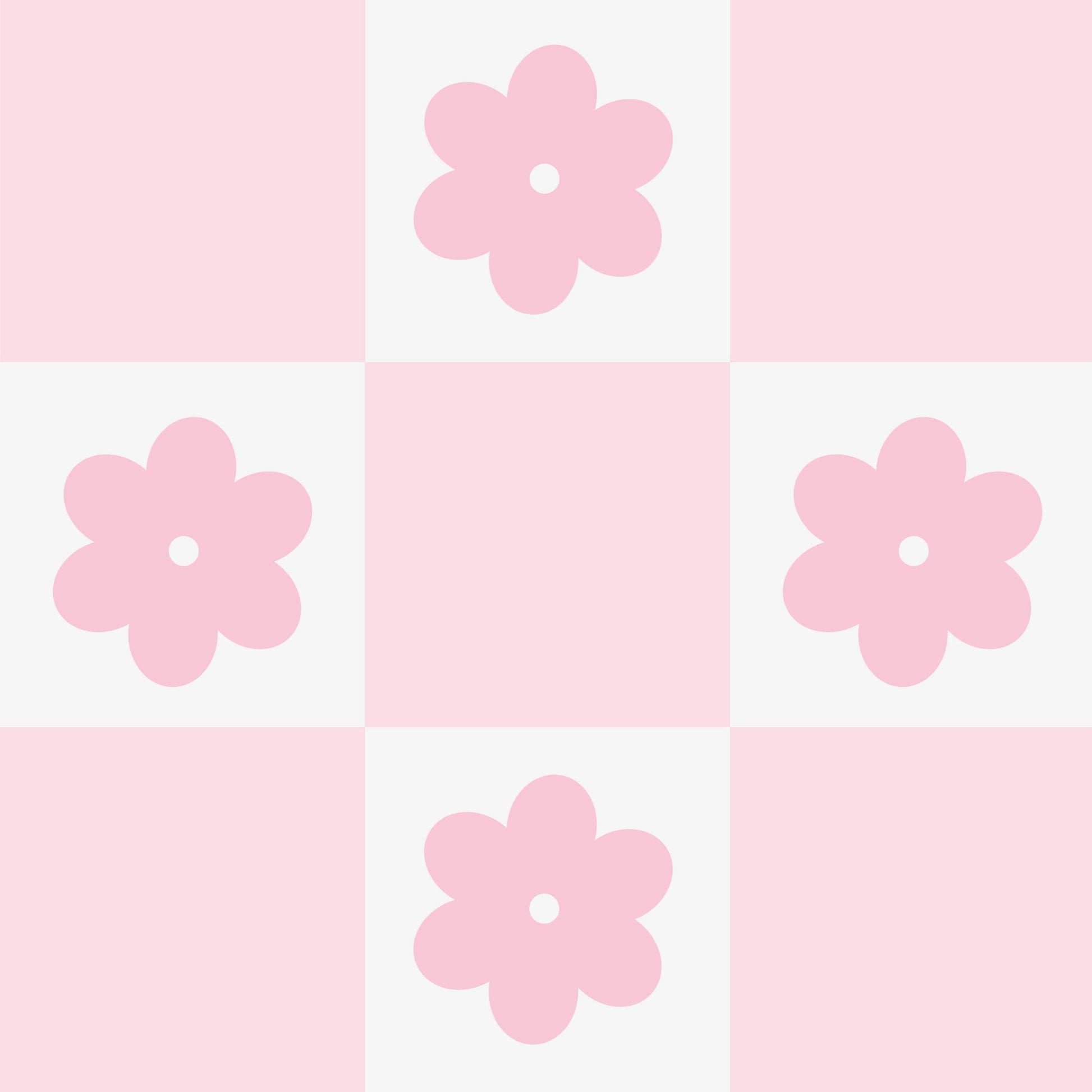pastel pink daisy checkered wallpaper uk