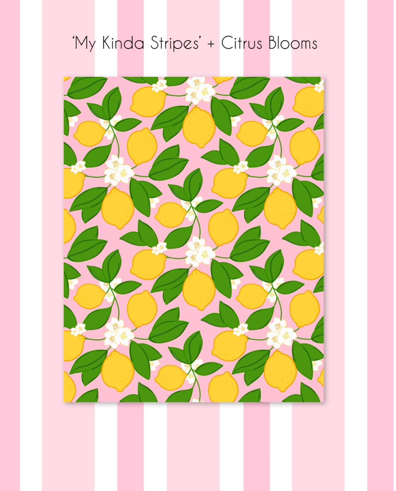 'Citrus Blooms' wallpaper in pink