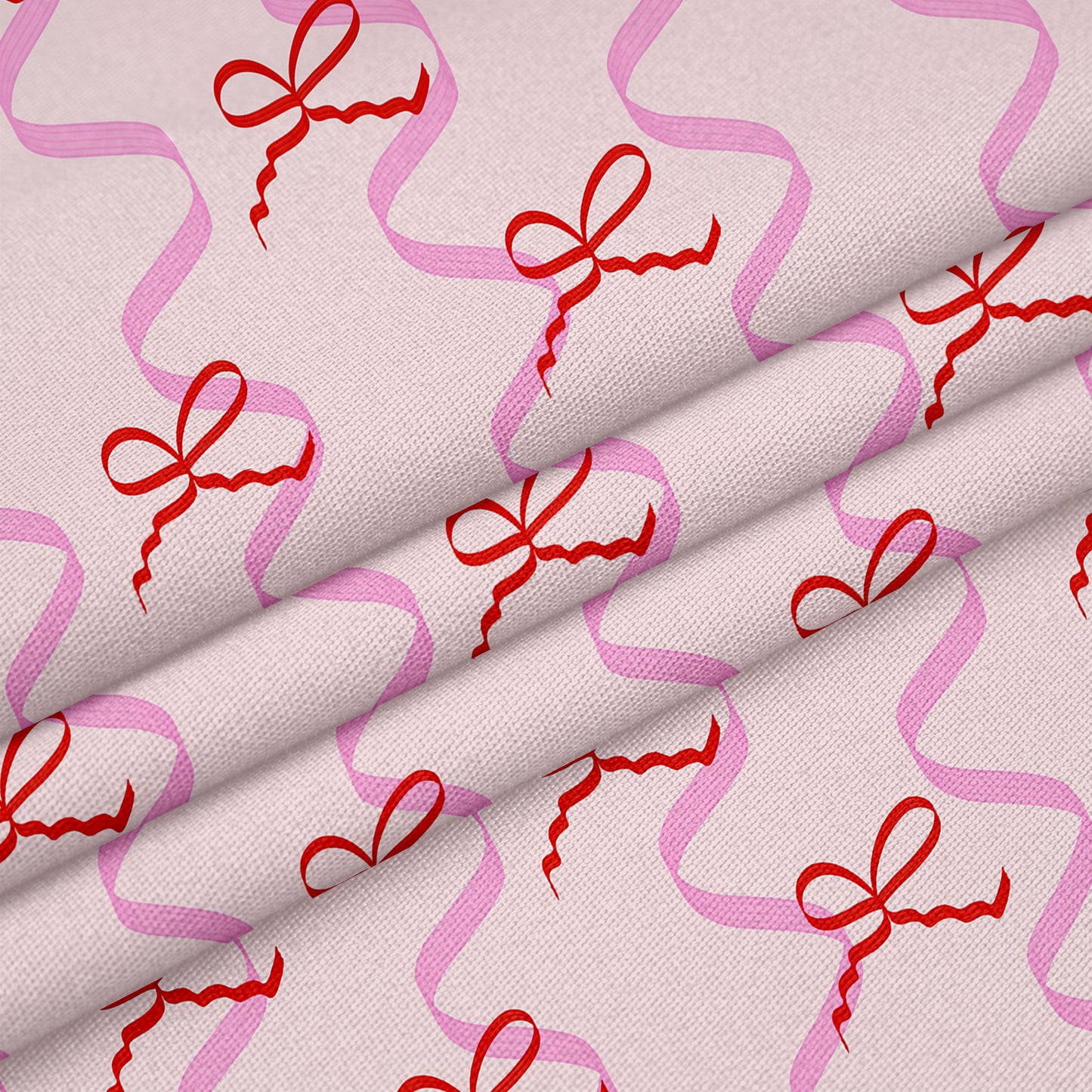 bows and ribbons fabric in pink and red