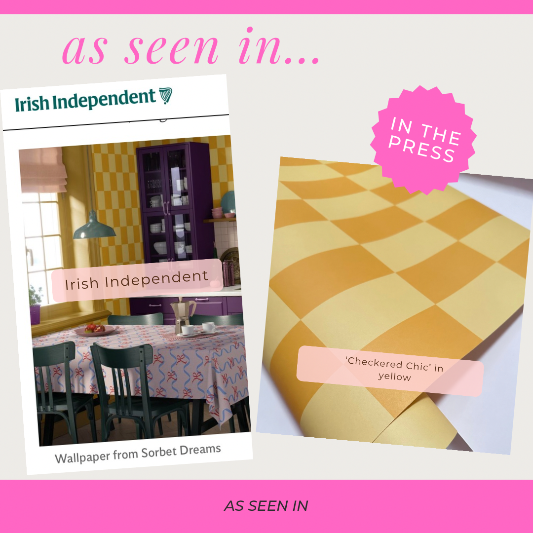 Sorbet Dreams wallpaper featured in the Irish Independent February issue
