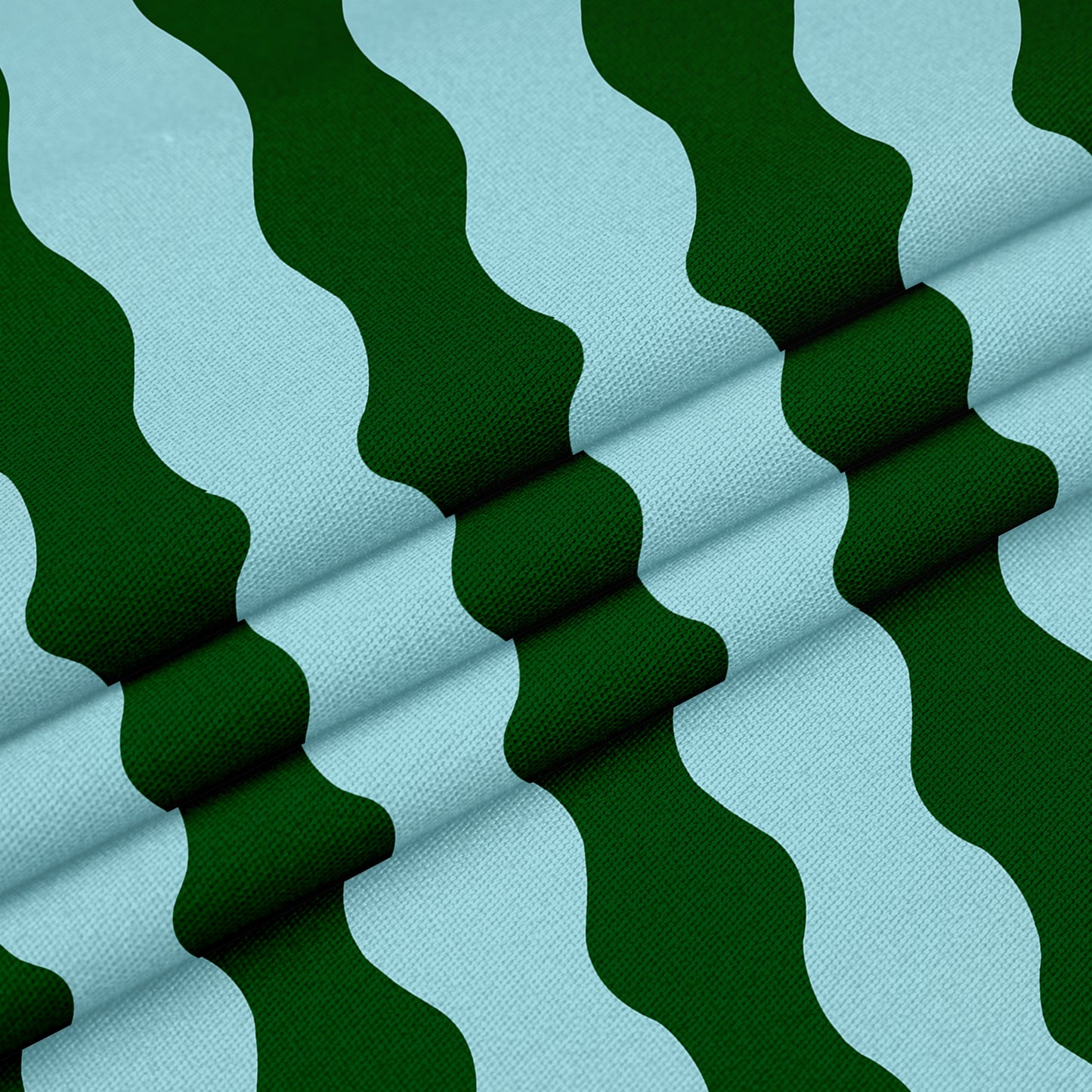 wavy fabric in blue and green per metre