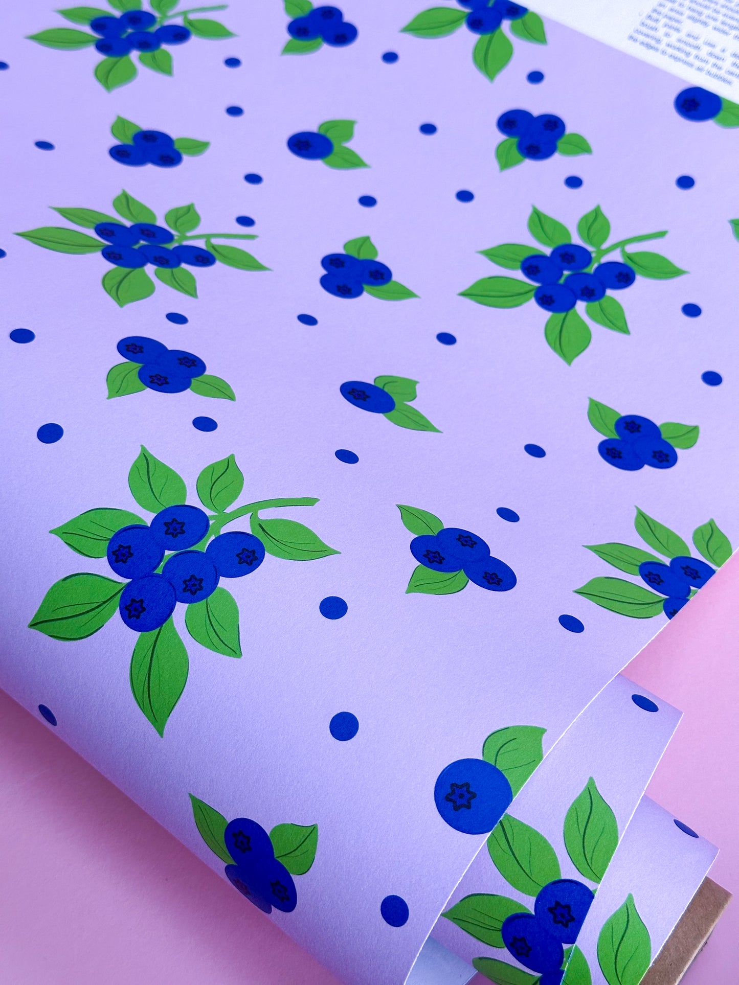 Blueberry wallpaper in blue and purple colours, bedroom wallpaper, lilac wallpaper, romantic wallpaper, modern quirky wall covering