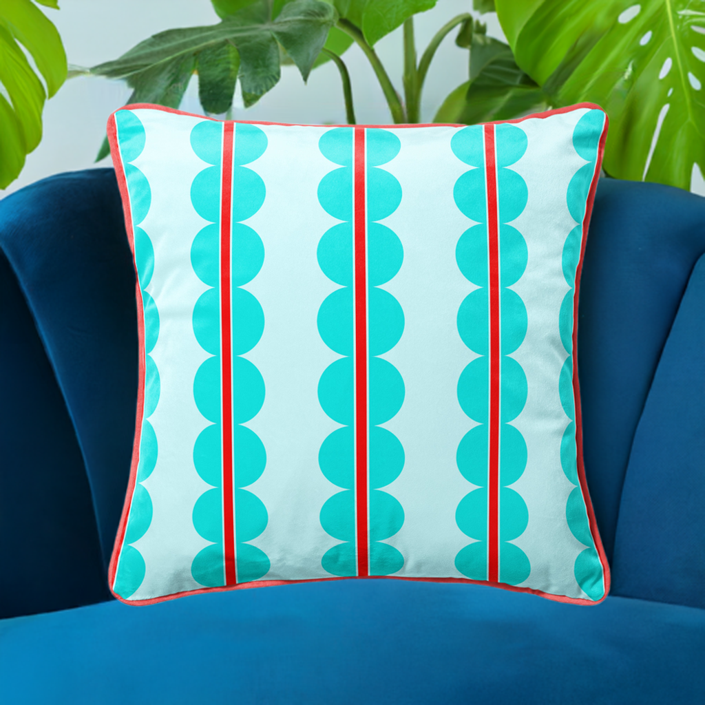 turquoise and red cushion for sofa chair luxury home decor