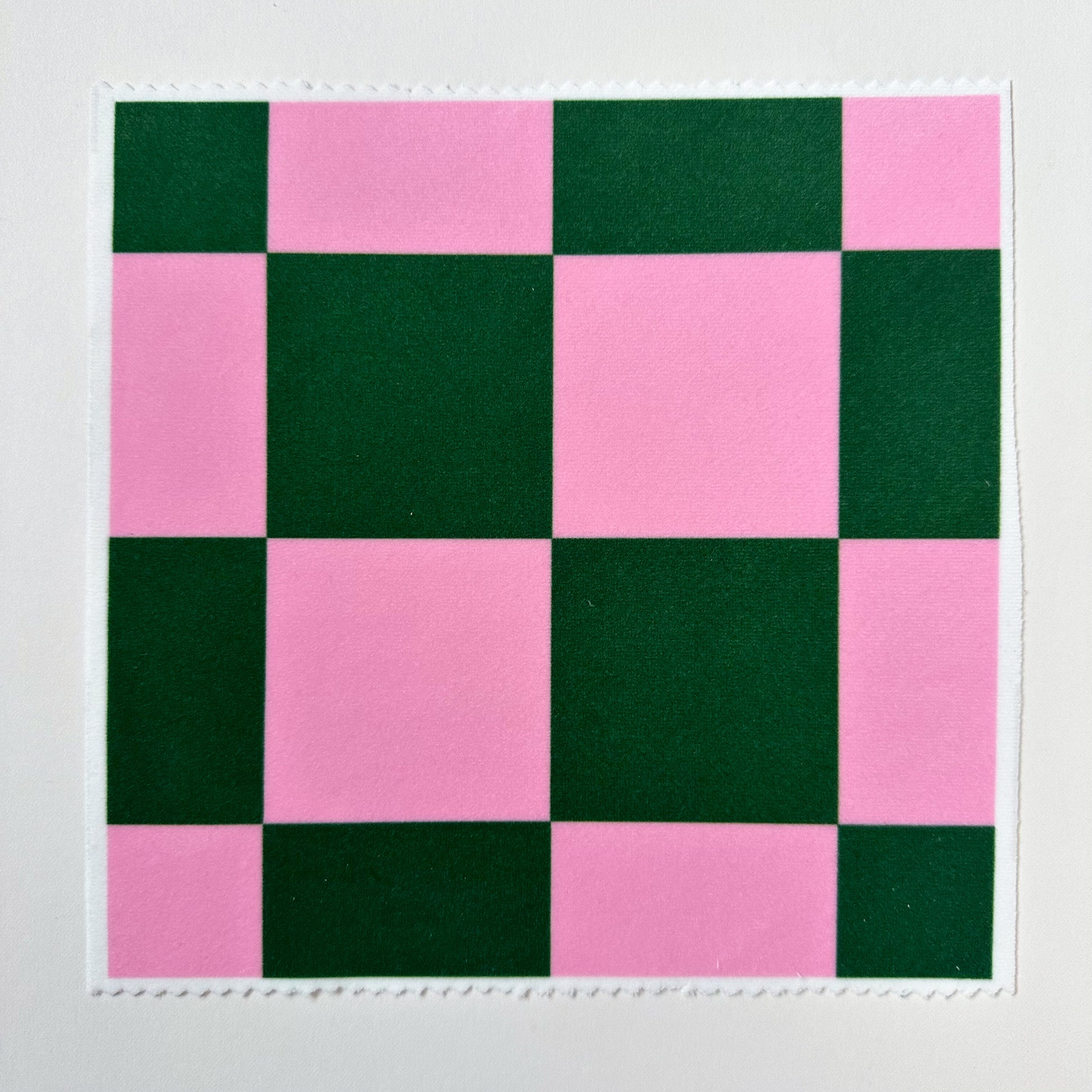 checkered velvet fabric by metre in pink and green colours perfect for upholstery lampshades sewing projects