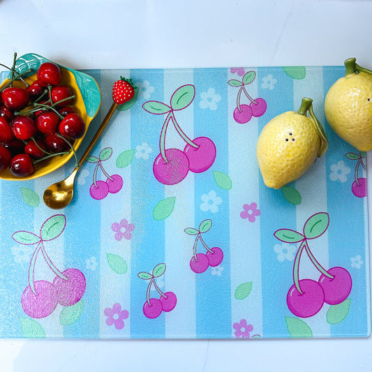 Cherry glass worktop for kitchen chopping board