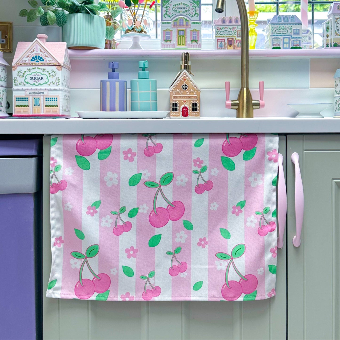 cherry kitchen towel pastel kitchen accessories