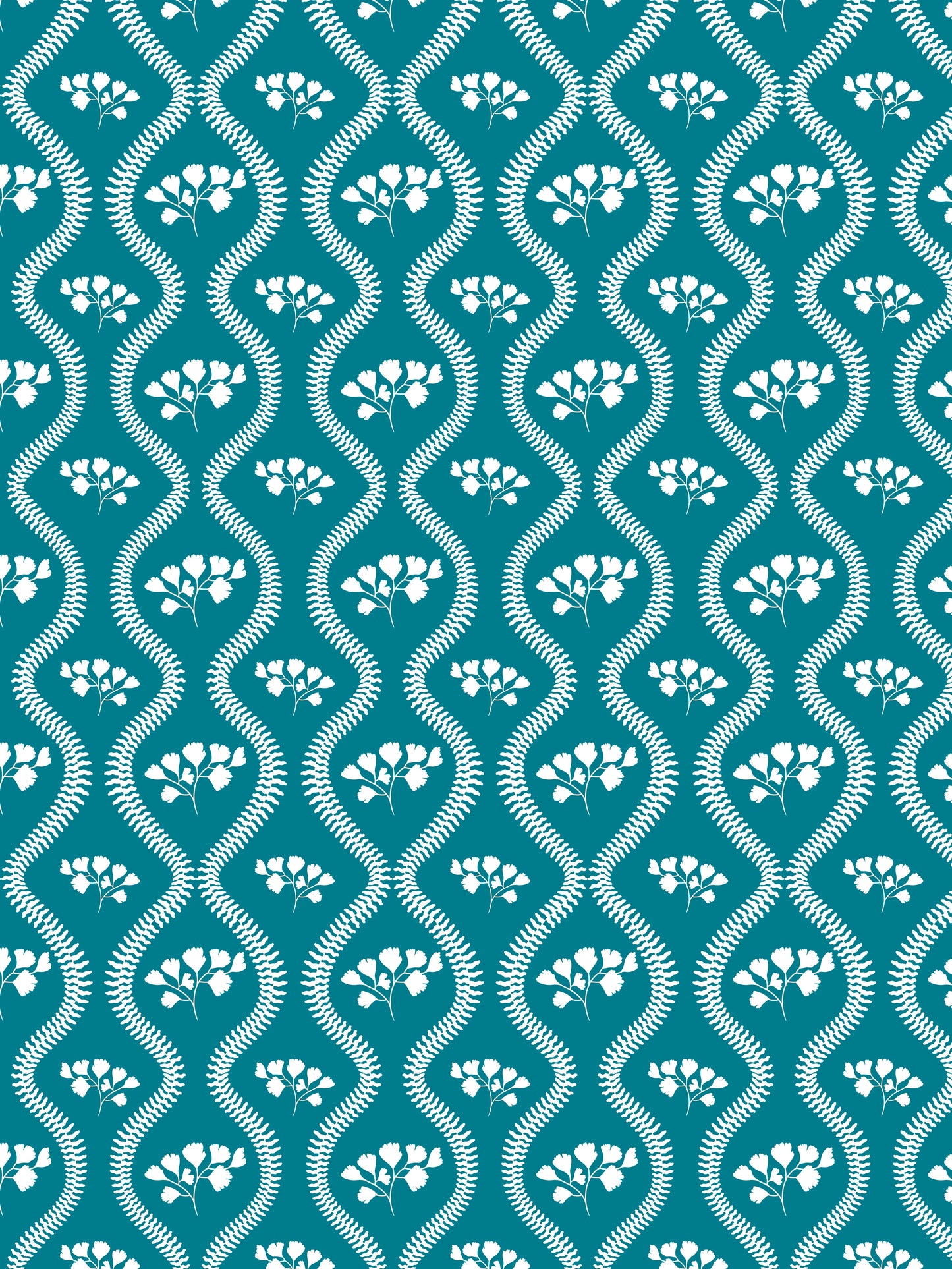 teal blue botanical wallpaper