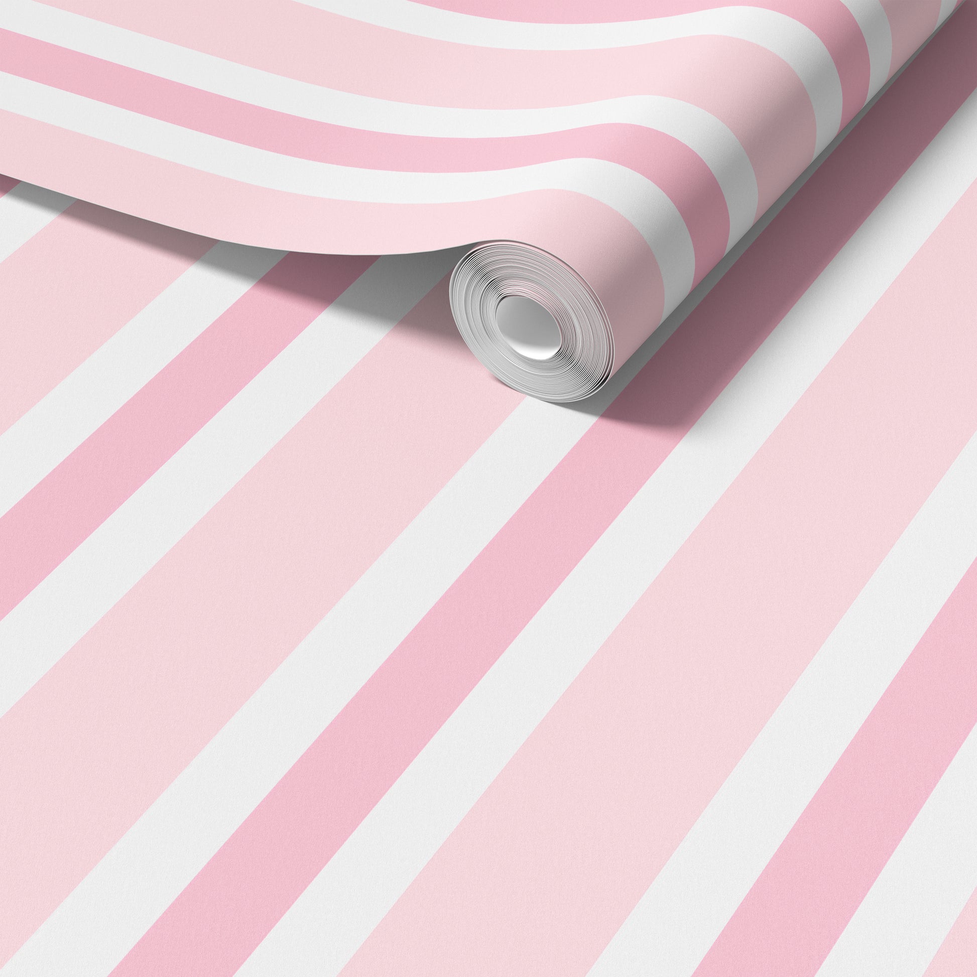 pastel pink striped wallpaper for bedroom