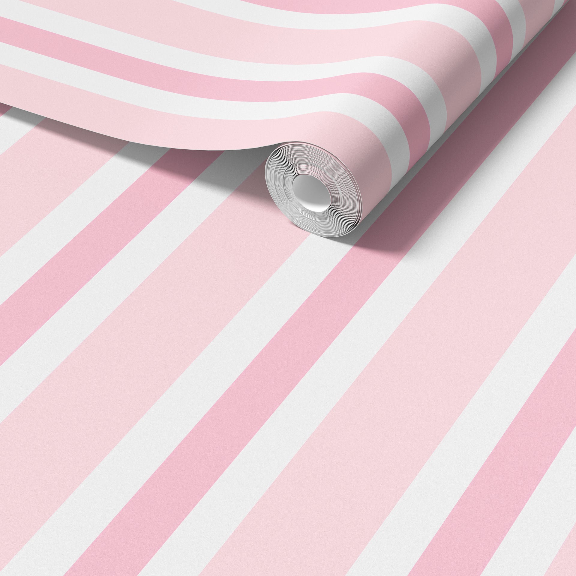 My Kinda Stripes' Wallpaper in Pink Candy and Strawberry