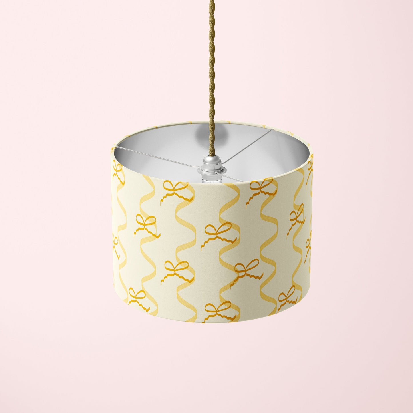 lampshade mad about the bows in yellow colour