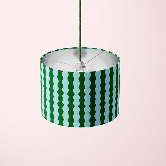 wavy lampshade in blue and green colour teenager boy room decor