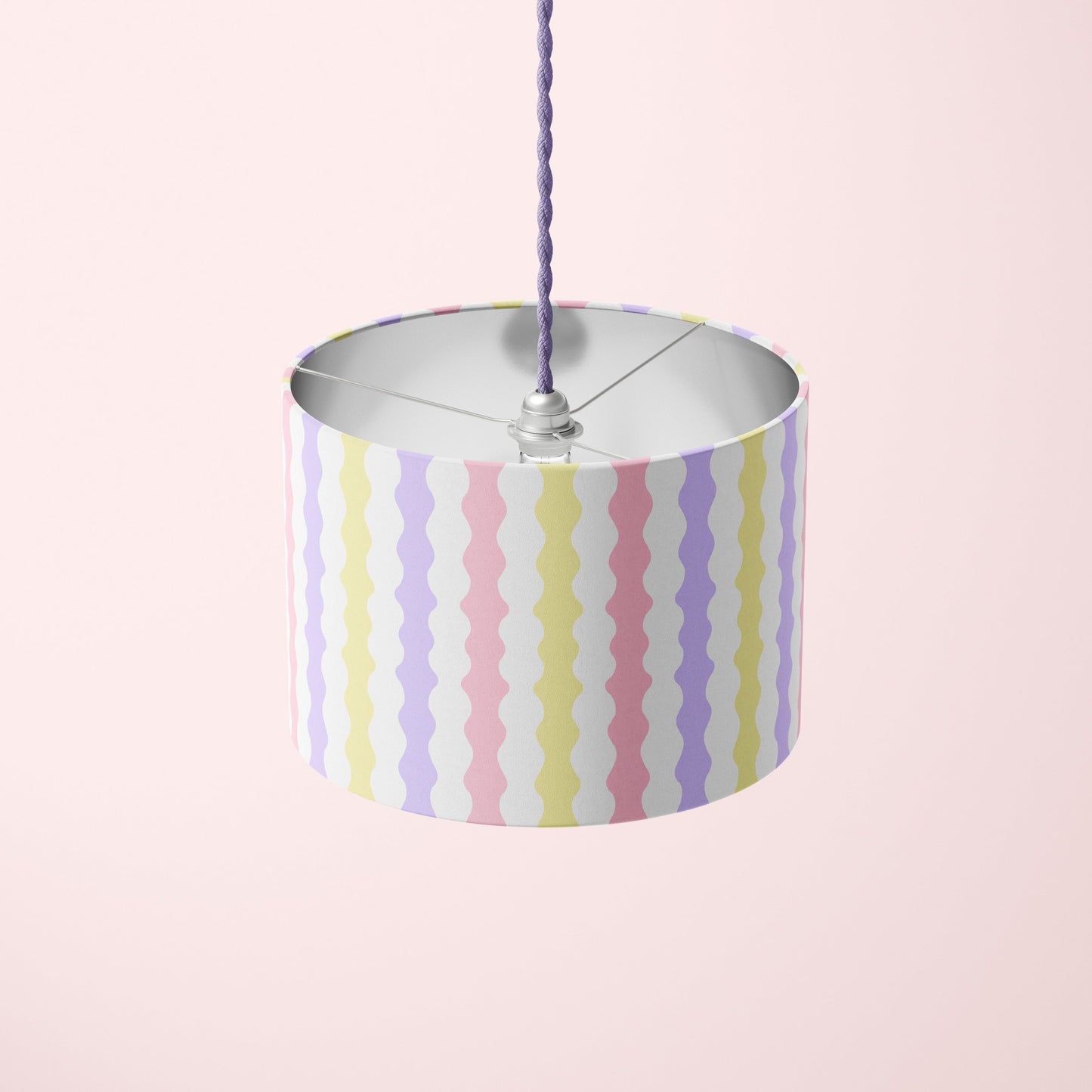 wavy lampshade in pastel colours nursery baby girl room decor