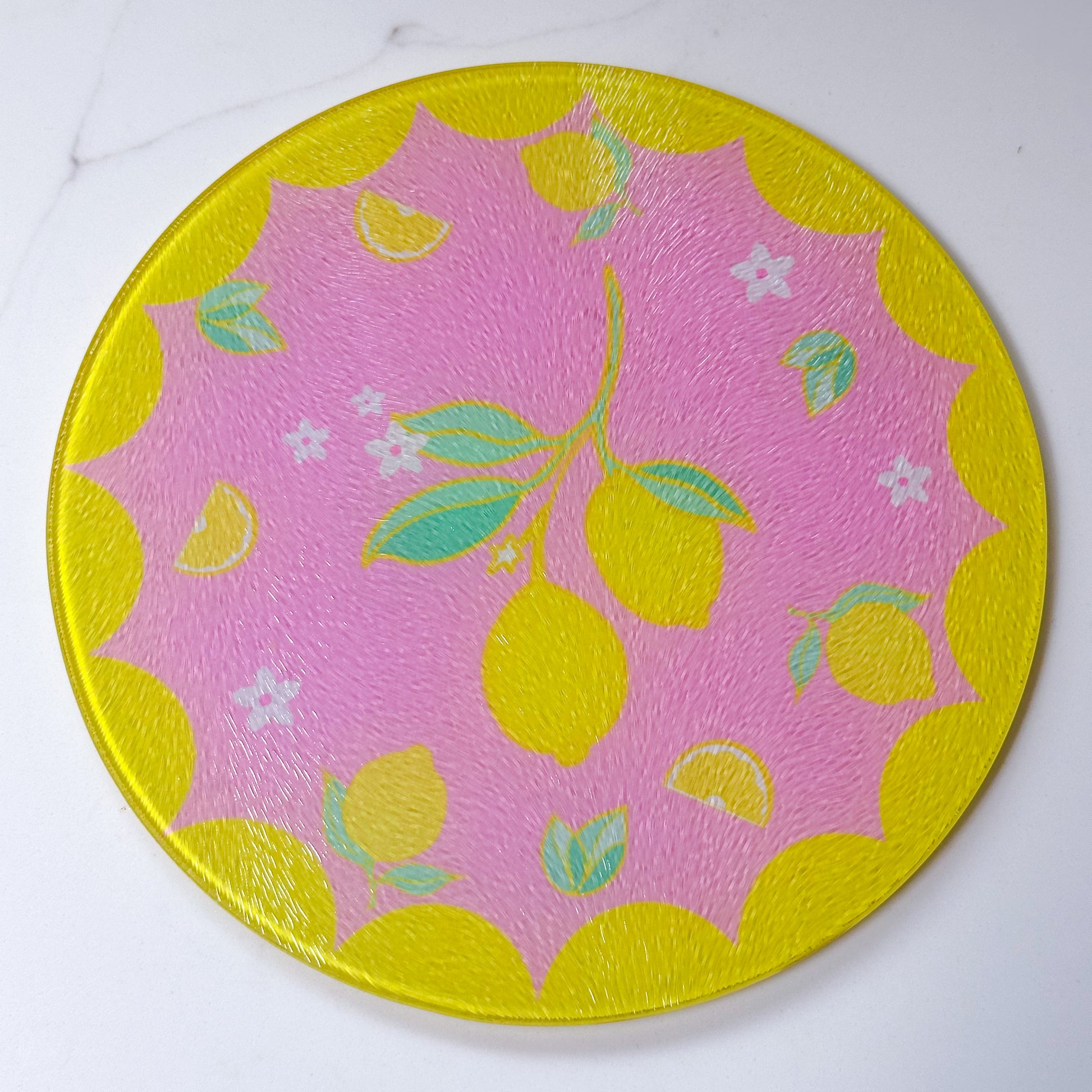 Sorbet Dreams Lemon Trivet, dopamine homeware UK, citrus hot pad UK, colourful kitchen accessories

