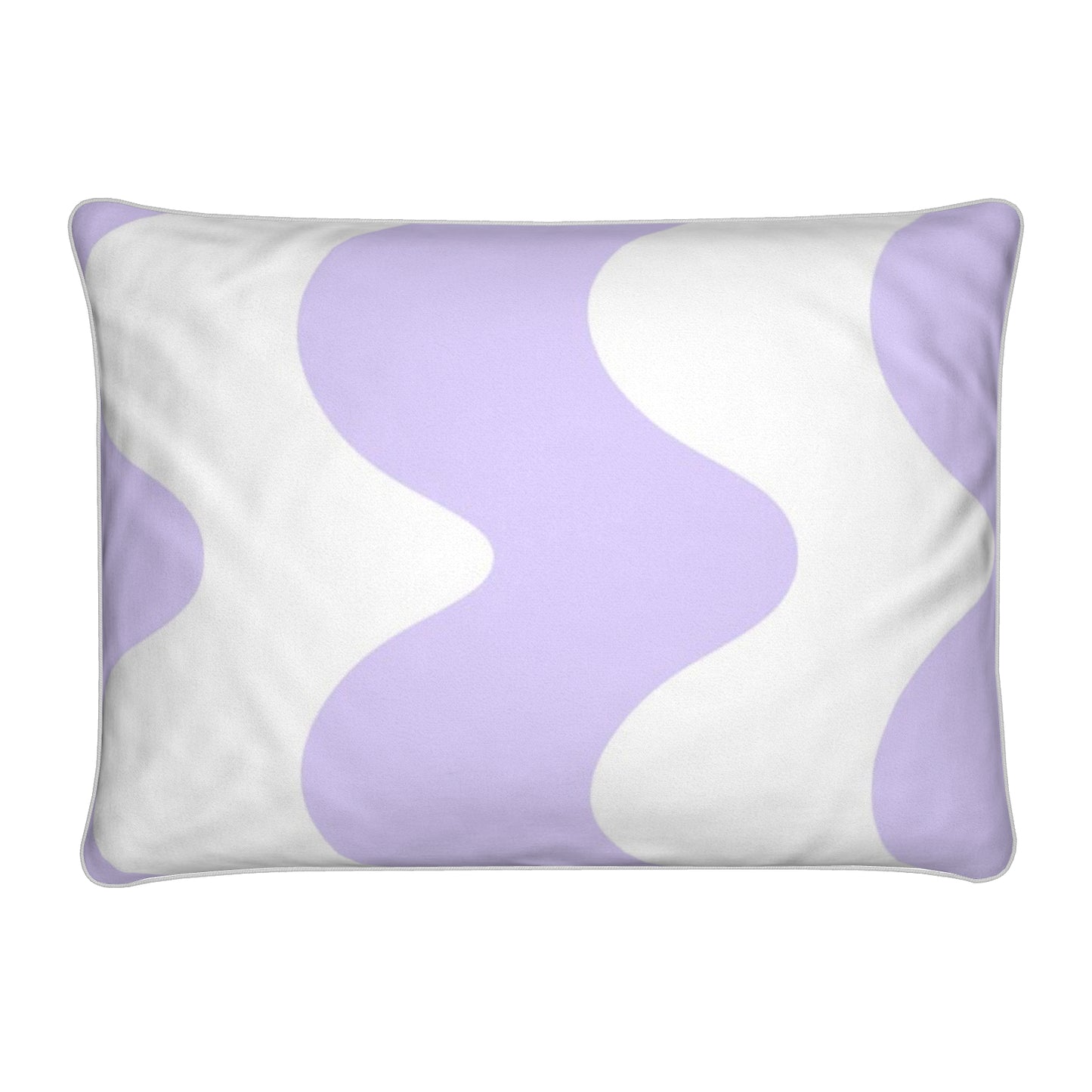 lilac purple wavy cushion velvet material with piping