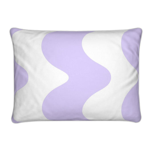 lilac purple wavy cushion velvet material with piping