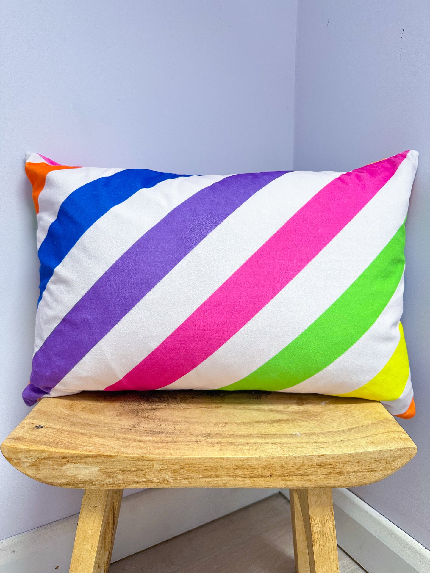 velvet rainbow cushions, neon cushions, bright cushion for sofa, rainbow gift, rectangle cushion