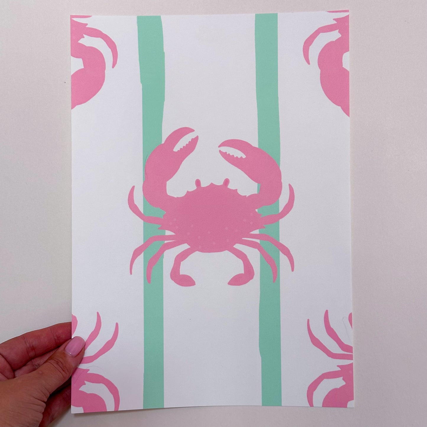 Pink and green crabs wallpaper 