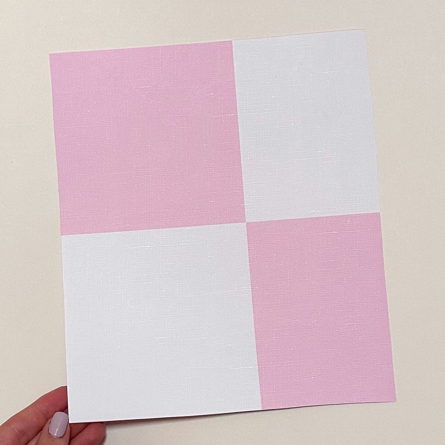 checkmate checkered wallpaper in pink and white colours peel and stick sample