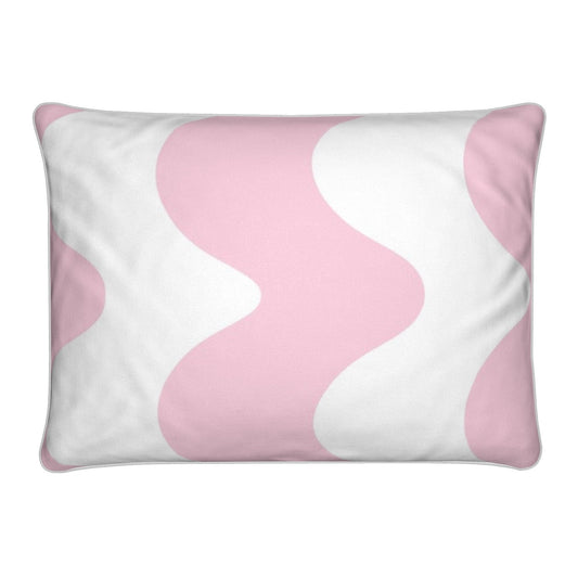 pink wavy velvet cushion 