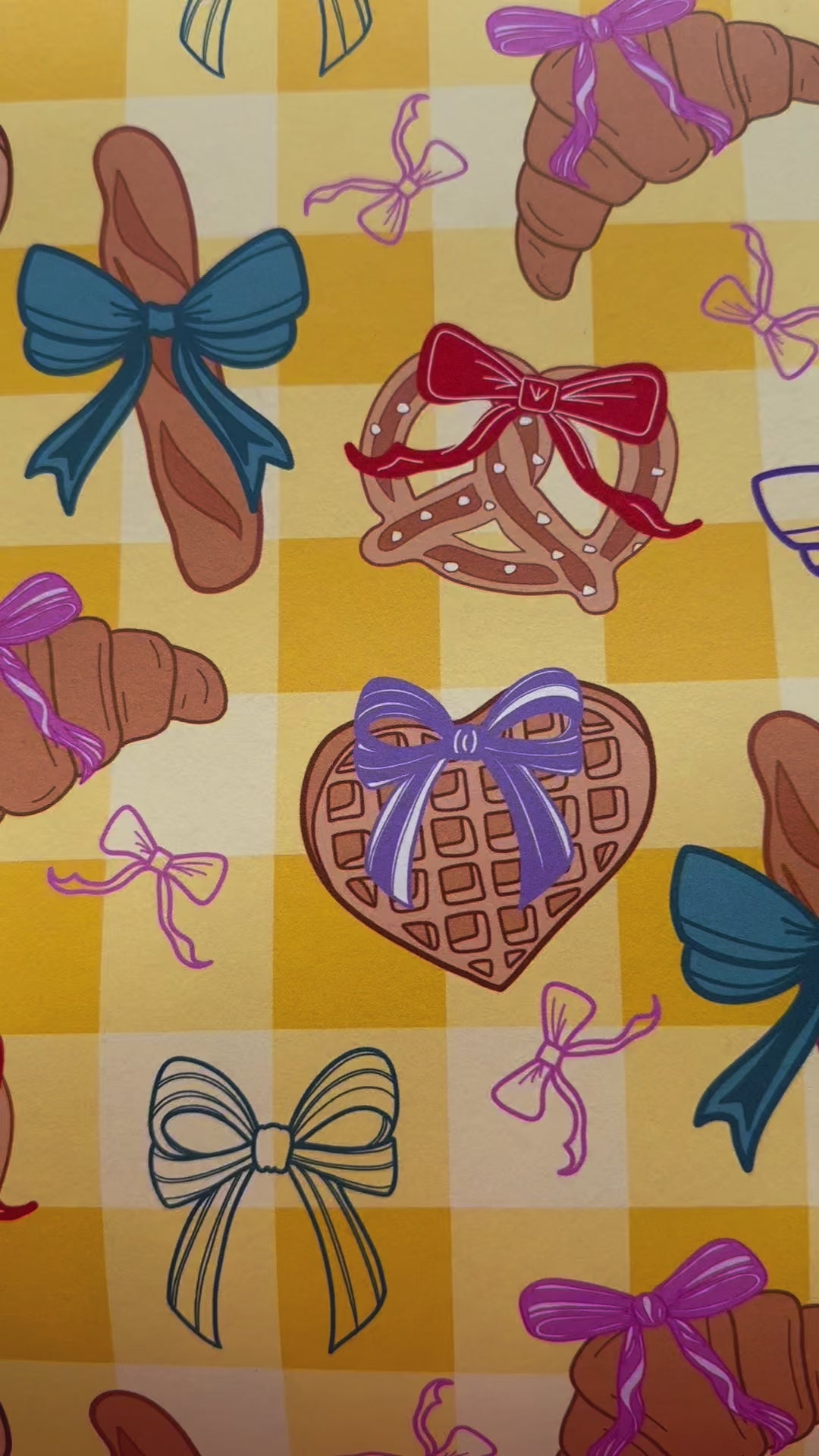 'The Pastry Club' wallpaper in yellow | Pastries and Bows wallpaper in yellow