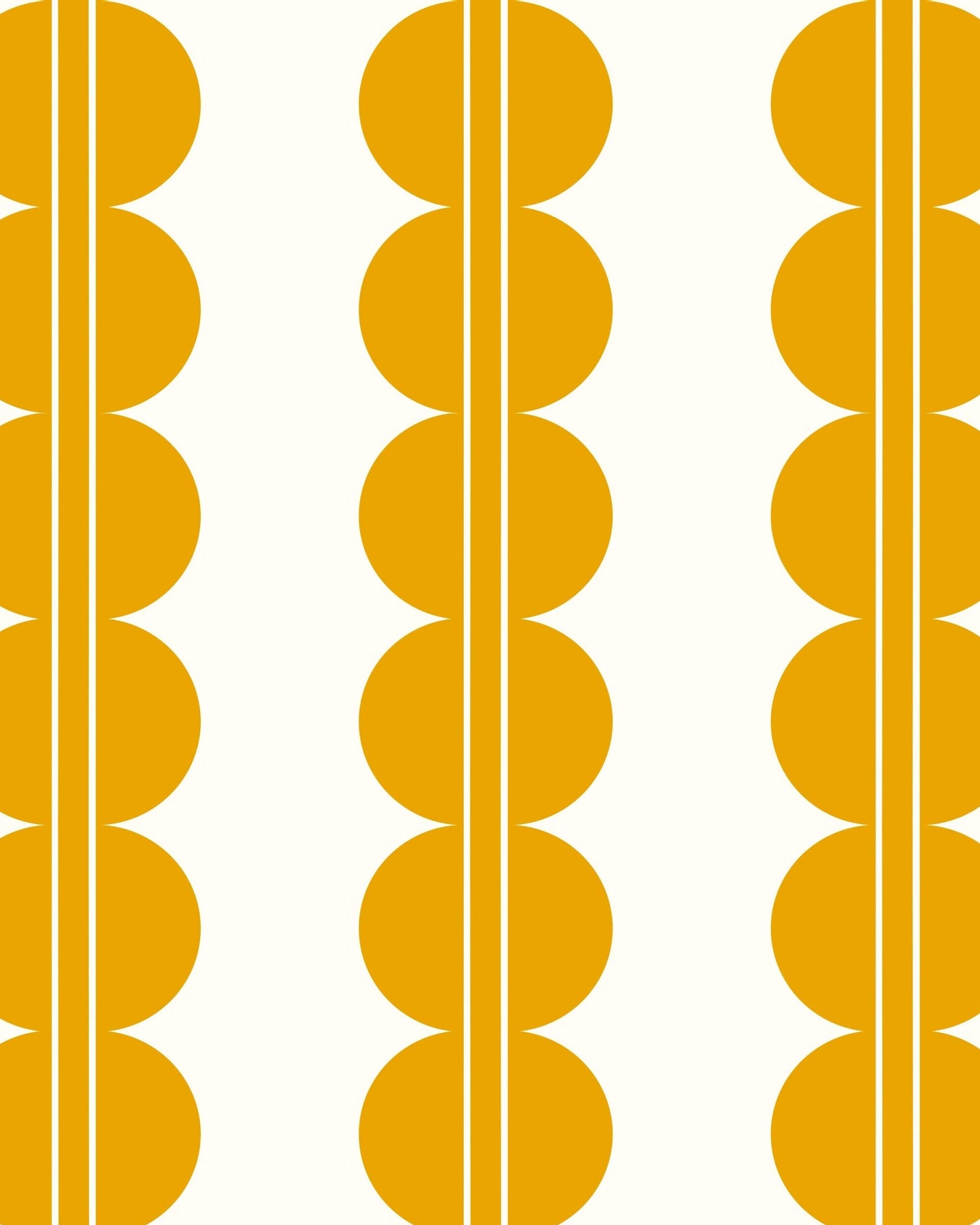 scallops and stripes wallpaper In Yellow