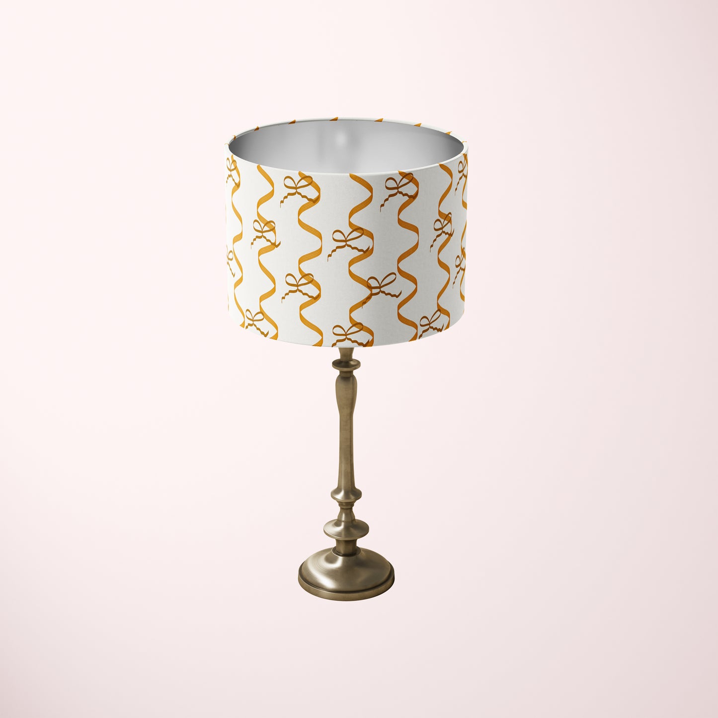 Golden Caramel ‘Mad About The Bows’ lampshade for tabletop or ceiling use