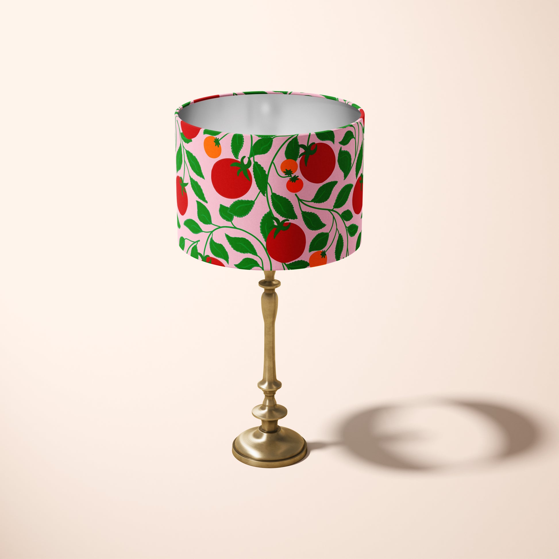 colourful tomato patterned lampshade, made to order light shade, dopamine home decor, garden lover gift, cotton anniversary gift