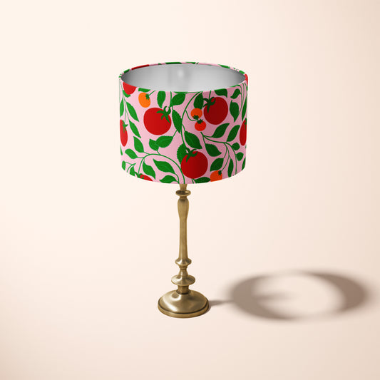colourful tomato patterned lampshade, made to order light shade, dopamine home decor, garden lover gift, cotton anniversary gift