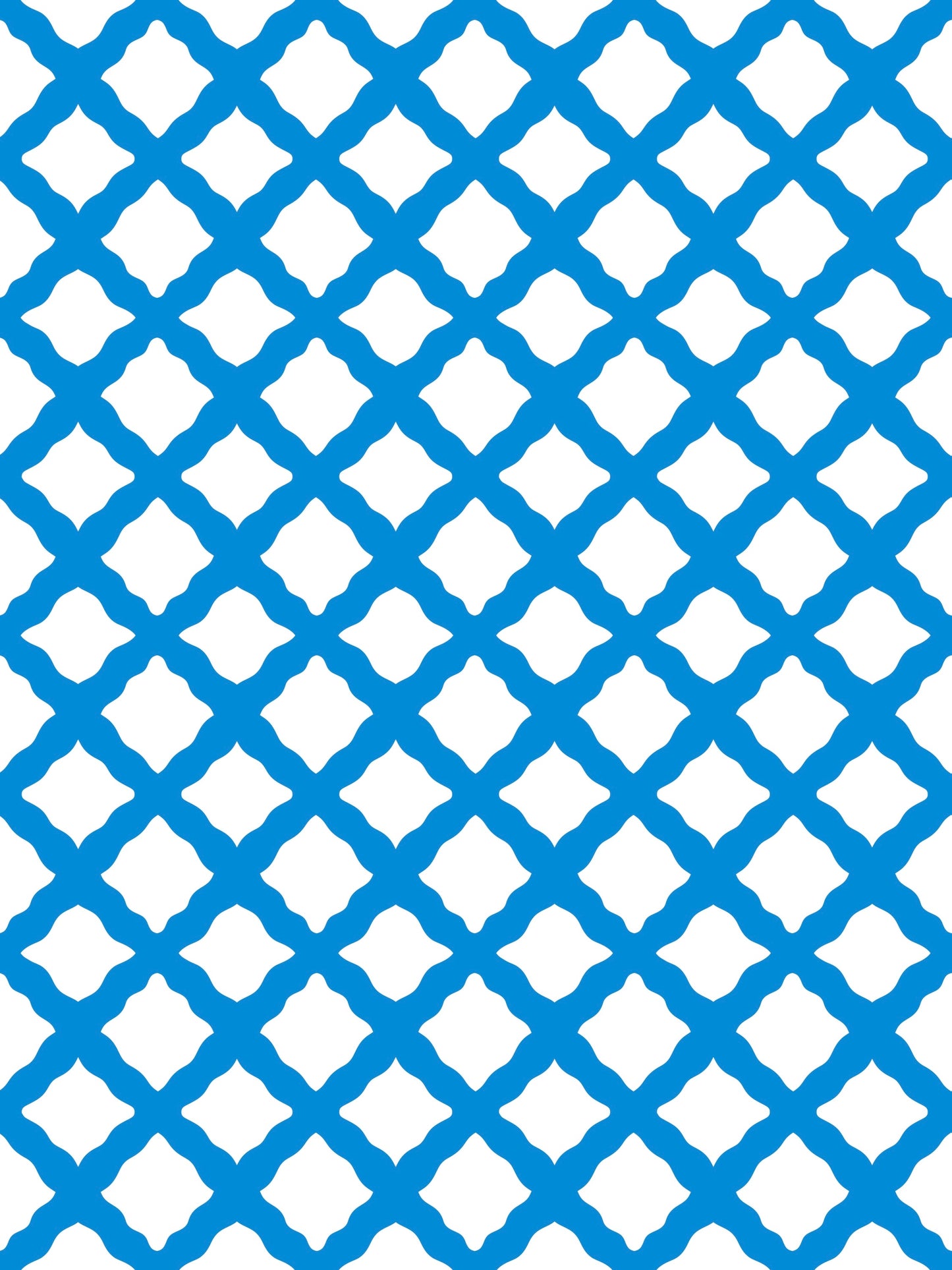 Blue and white lattice pattern wallpaper
