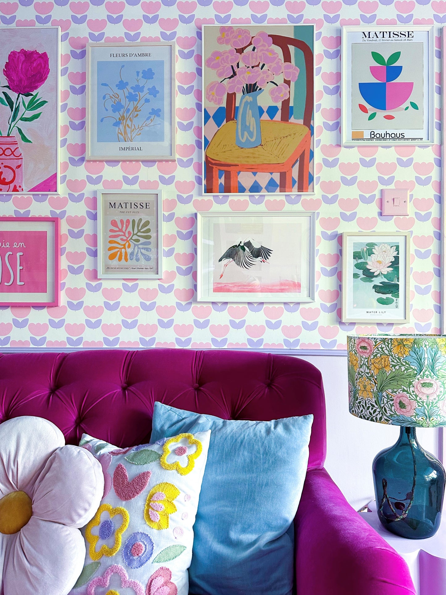 tulip wallpaper pink and lilac